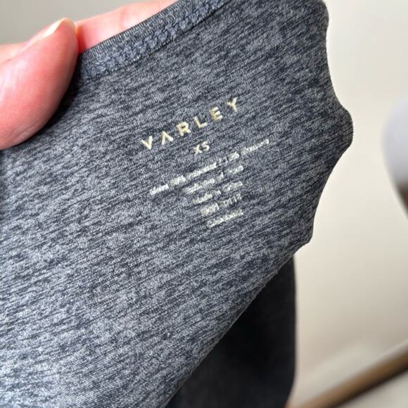 Varley Black Marl Always Warm Sloane Cropped Tee - Picture 4 of 8